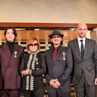  左からカトリーヌ・ペガール 文化大臣、山下智久氏、樹林ゆう子氏、樹林伸氏、ジャン＝ノエル・バロ ヨーロッパ・外務大臣、小野田紀美 経済安全保障担当大臣